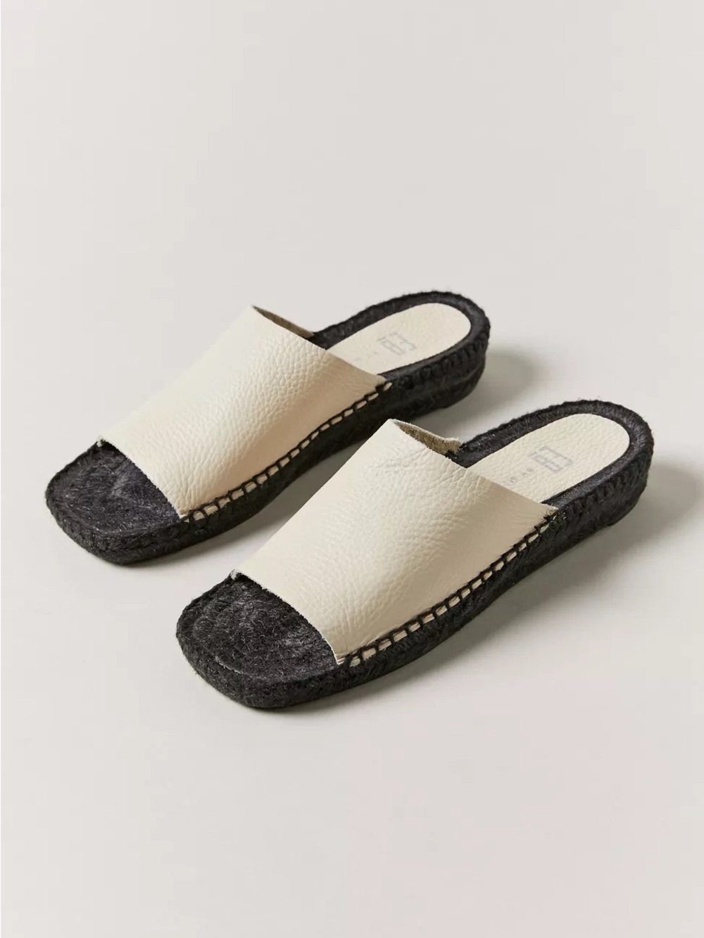 Miista Cream & Black Sandals
